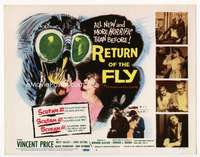 r535 RETURN OF THE FLY movie title lobby card '59 Vincent Price, sci-fi!