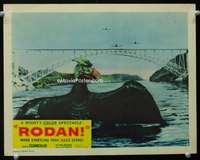 r165 RODAN movie lobby card #2 '56 great flying monster close up!