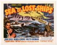r553 SEA OF LOST SHIPS movie title lobby card '53 John Derek
