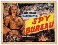 r555 SECOND BUREAU movie title lobby card '37 sexy spy Marta Labarr!