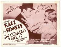 r561 SHE COULDN'T TAKE IT movie title lobby card R47 Raft, Joan Bennett
