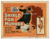 r563 SHIELD FOR MURDER movie title lobby card '54 Edmond O'Brien, Agar