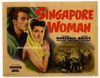 r568 SINGAPORE WOMAN movie title lobby card '41 sultry Brenda Marshall!