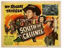 r578 SOUTH OF CALIENTE movie title lobby card '51 Roy Rogers, Dale Evans