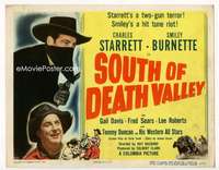 r579 SOUTH OF DEATH VALLEY movie title lobby card '49 Starrett, Durango Kid!