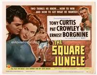 r582 SQUARE JUNGLE movie title lobby card '56 boxing Tony Curtis!