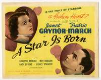 r587 STAR IS BORN linen movie title lobby card '37 Janet Gaynor, March