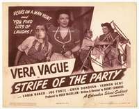 r599 STRIFE OF THE PARTY movie title lobby card '44 Vera Vague on man hunt!