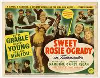 r602 SWEET ROSIE O'GRADY movie title lobby card '43 sexy Betty Grable!