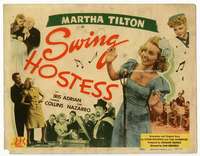 r604 SWING HOSTESS movie title lobby card '44 Martha Tilton musical!