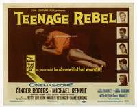 r610 TEENAGE REBEL movie title lobby card '56 Ginger Rogers, Michael Rennie