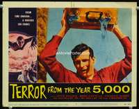 r180 TERROR FROM THE YEAR 5,000 movie lobby card #1 '58 cool chest!