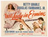 r616 THAT LADY IN ERMINE movie title lobby card '48 Betty Grable, Fairbanks