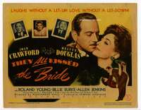 r618 THEY ALL KISSED THE BRIDE movie title lobby card '42 Joan Crawford