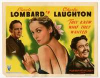 r619 THEY KNEW WHAT THEY WANTED movie title lobby card '40 Carole Lombard