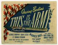 r620 THIS IS THE ARMY movie title lobby card '43 World War I musical!