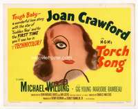 r639 TORCH SONG movie title lobby card '53 Joan Crawford, unusual art!