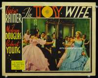 r185 TOY WIFE movie lobby card '38 Luise Rainer fencing in dress!