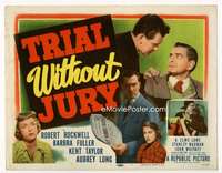 r644 TRIAL WITHOUT JURY movie title lobby card '50 Robert Rockwell