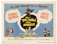 r645 TROUBLE WITH ANGELS movie title lobby card '66 Hayley Mills, Russell