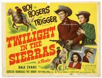 r647 TWILIGHT IN THE SIERRAS movie title lobby card '50Roy Rogers,Dale Evans