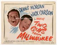 r648 TWO GUYS FROM MILWAUKEE movie title lobby card '46 Dennis Morgan