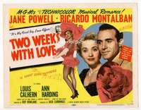 r650 TWO WEEKS WITH LOVE movie title lobby card '50 Jane Powell, Montalban