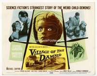 r664 VILLAGE OF THE DAMNED movie title lobby card '60 George Sanders
