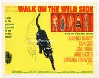 r666 WALK ON THE WILD SIDE movie title lobby card '62 Jane Fonda, Harvey