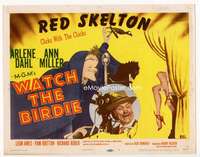 r668 WATCH THE BIRDIE movie title lobby card '50 Skelton, Hirschfeld art!