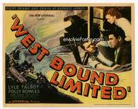 r673 WESTBOUND LIMITED movie title lobby card '37 Lyle Talbot, trains!