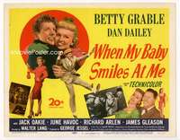 r677 WHEN MY BABY SMILES AT ME movie title lobby card '48 Betty Grable