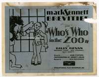 r679 WHO'S WHO IN THE ZOO movie title lobby card '31 great artwork!