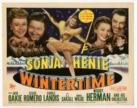 r683 WINTERTIME movie title lobby card '43 Sonja Henie, ice skating!