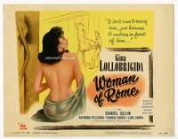 r686 WOMAN OF ROME movie title lobby card '56 sexy model Gina Lollobrigida!
