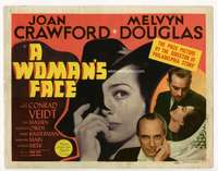 r687 WOMAN'S FACE movie title lobby card '41 Joan Crawford, Melvyn Douglas