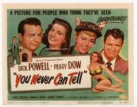 r694 YOU NEVER CAN TELL movie title lobby card '51 Dick Powell, Peggy Dow