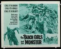 t305 BEACH GIRLS & THE MONSTER movie lobby card #4 '65 classic schlock!
