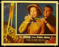 t299 BRAIN FROM PLANET AROUS movie lobby card #4 '57 woman crying!