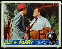 t288 CODE OF SILENCE movie lobby card #2 '60 tough looking guy!