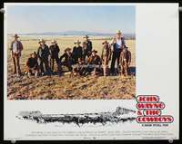t286 COWBOYS movie lobby card #6 '72 big John Wayne with cast!
