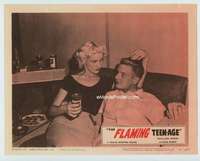 t263 FLAMING TEEN-AGE movie lobby card '57 bad teens from Hell!