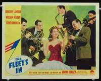 t262 FLEET'S IN movie lobby card '42 Dorothy Lamour, Jimmy Dorsey
