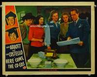 t242 HERE COME THE CO-EDS movie lobby card '45 Abbott & Costello