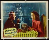 t218 JOHNNY ALLEGRO movie lobby card '49 George Raft, Nina Foch