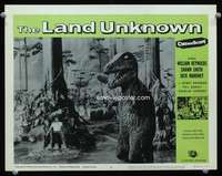 t211 LAND UNKNOWN movie lobby card #6 R64 dinosaur & tiny people!