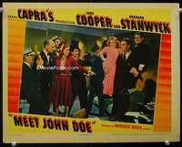 t189 MEET JOHN DOE movie lobby card '41 Gary Cooper, Barbara Stanwyck