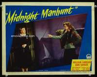 t188 MIDNIGHT MANHUNT movie lobby card #4 '45 Ann Savage in jail!