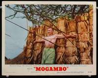 t184 MOGAMBO movie lobby card #2 '53 Clark Gable target of spears!