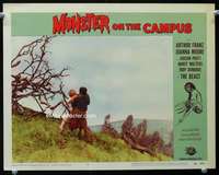 t181 MONSTER ON THE CAMPUS movie lobby card #2 '58 beast attacks girl!